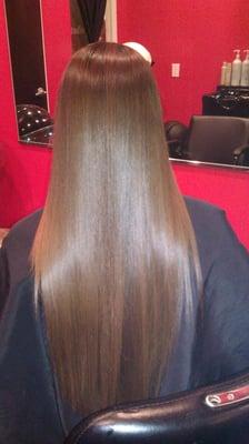 Naturally curly long hair, Blowout and Straighten