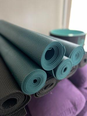 Yoga mats and props complimentary for student use during class. We have everything you need to support your practice.