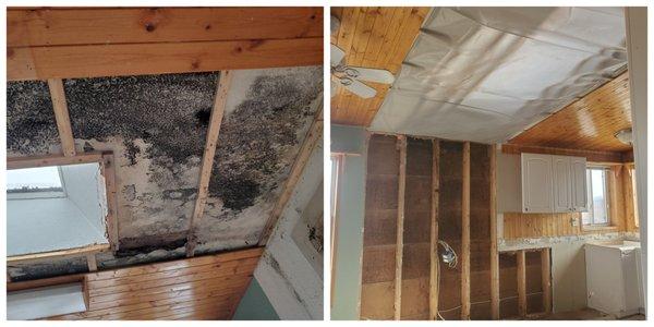 Mold Remediation - Before and After.