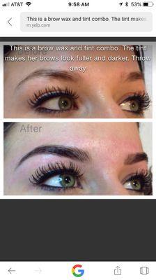 Brow shaping and tint