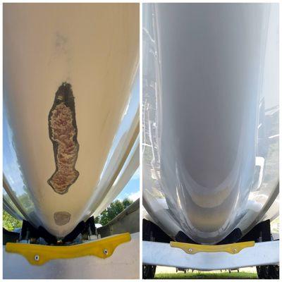 Boat Fiberglass repair and gelcoat repair