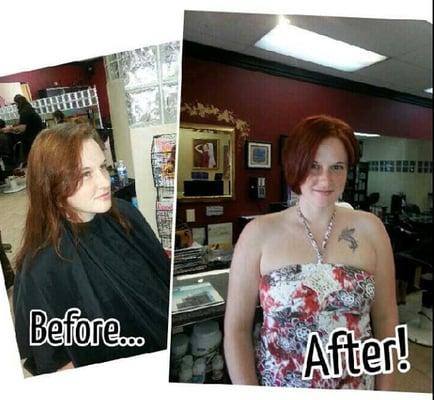 Hair cut and color done by Debii at Rebekah's Hair Studio!