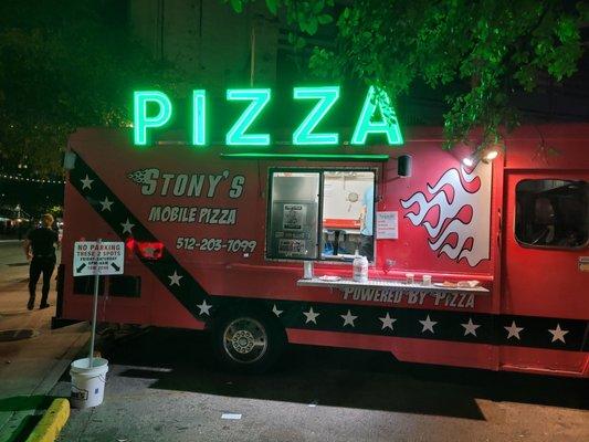 Pizza, but from a truck