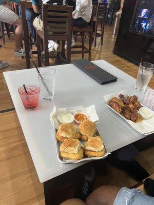 Chicken sliders and twisted Shirley