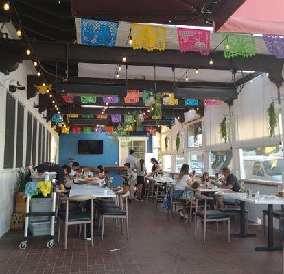 Partial view of the outdoor dining area