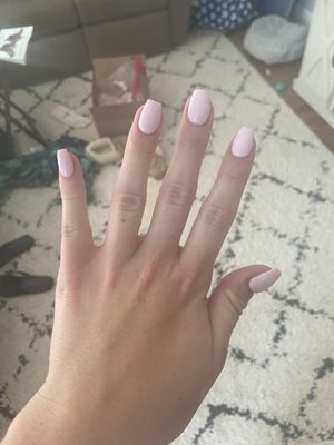 Coffin pink acrylic nails