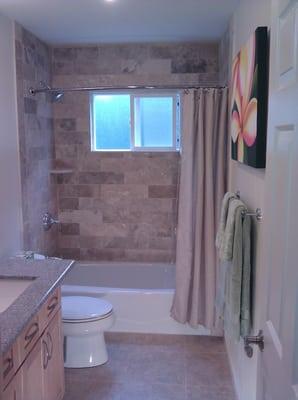 Custom bathrooms like this one can be done in as little as one week!