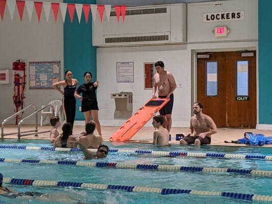 Lifeguarding certification course in action before COVID-19. @Aquatic Solutions