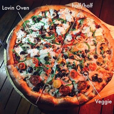 2 flavor option pizza ($30)