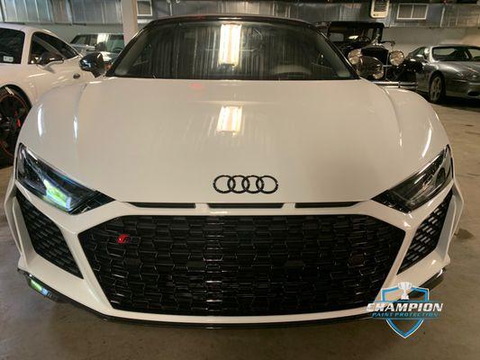 Audi R8 received a full front xpel paint protection.