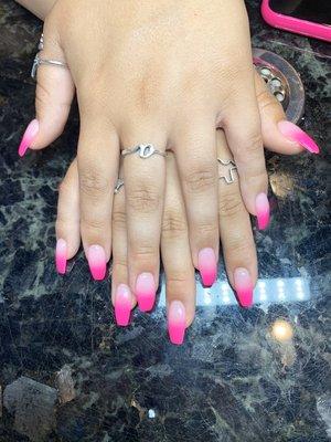 Ombré hot pink