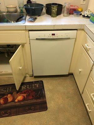 Install new customer supplied dishwasher.