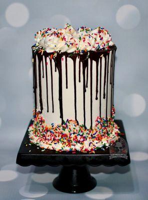 Double barrel chocolate coffee drip cake!