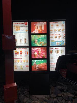 The drive thru menu