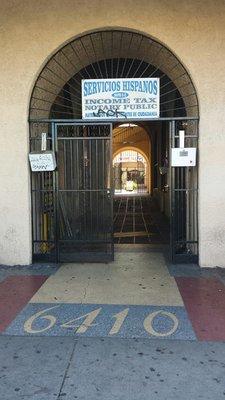 Outside courtyard entrance