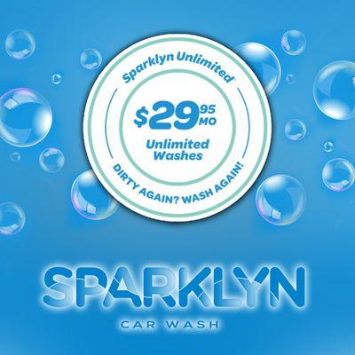 Join our Sparklyn Unlimited monthly special for just $29.95 and get your car cleaned as many times as you want. Sign up today!