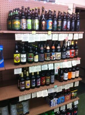 Specialty beer section near the cash registers, next to gift sets - small but impressive