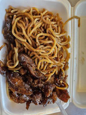 BBQ chicken and lo mein