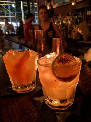 Old Fashioned and Mezcal & Pine