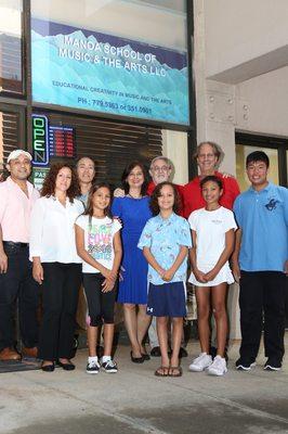 Front of Manoa School of Music & the Arts with Teachers and Students