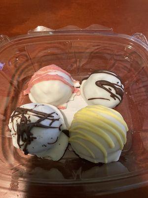 Strawberry shortcake, banana pudding, and cookies & cream truffles