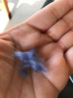 Blue fluff falling off my throw...my sentimental throw, ruined!