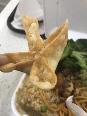 Fried wontons made when you order