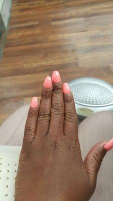 Gel manicure with tips. $34