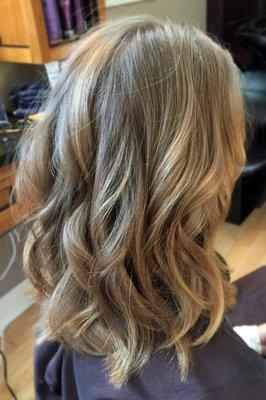 Natural blonde highlights.