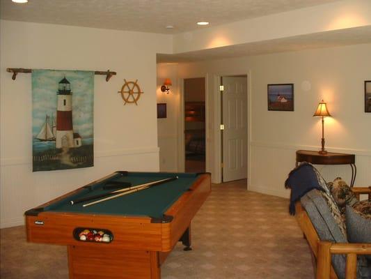 Pool table in the walkout basement.