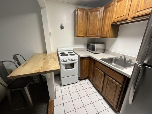 Kitchen that was left clean before moving out