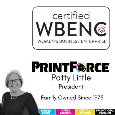 Patty Little, owner and graphic designer, and printer.