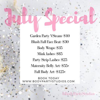 July 2017 Specials