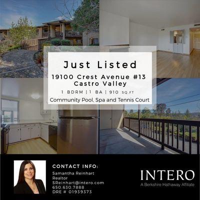 JUST LISTED.
Complex has a pol, spa, and tennis court within walking distance. Contact me for more information or to schedule a showing.