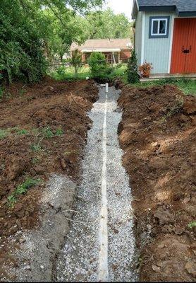 Sewer repipe Nashville,  properly bedded with gravel.