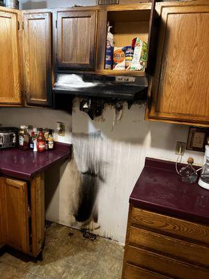 A client had a grease fire and they thought they was goi to have to buy all new cabinets