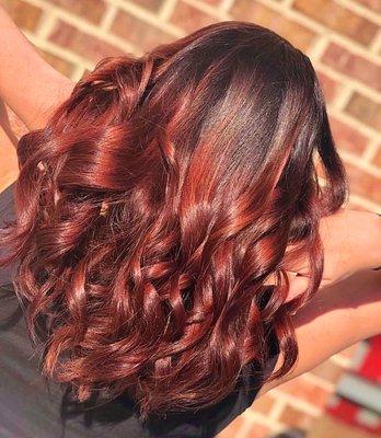 Red balayage