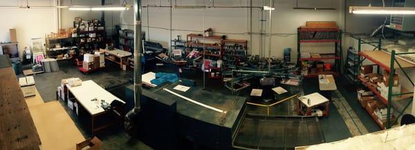 Screen printing shop layout