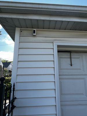 Ring camera garage installation.