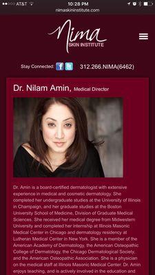 Sensitive unprofessional head doctor of Nirva Skin Dermatology Dr. Nilam Amin.  You've been warned.