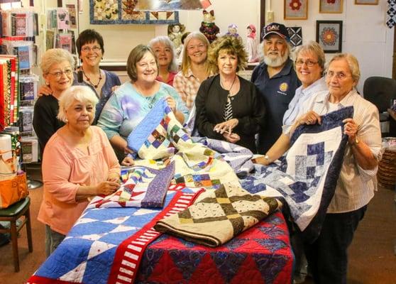 Quilters donating quits for Veterans.