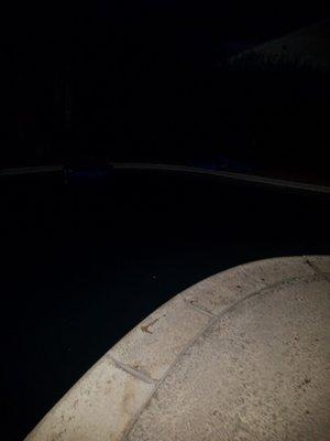 The pool, past 10 pm, at night!