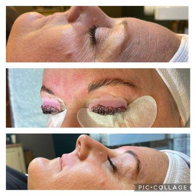 Brow lamination & tint and lash lift & tint.