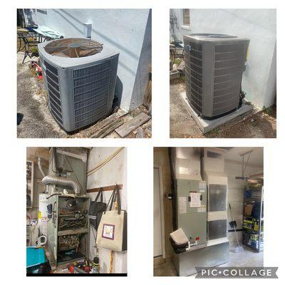 Furnace to heat pump conversion and relocation