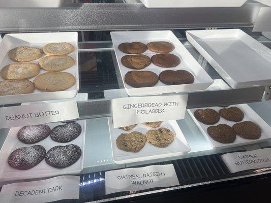 Half of the cookies they had on display today. The oatmeal butterscotch is bomb.