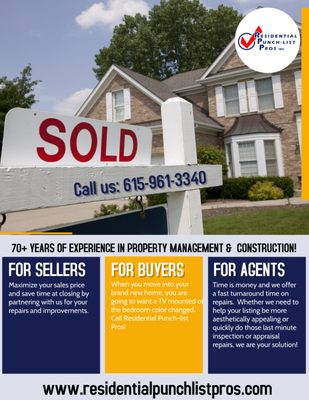 For Sellers, Buyers an Agents