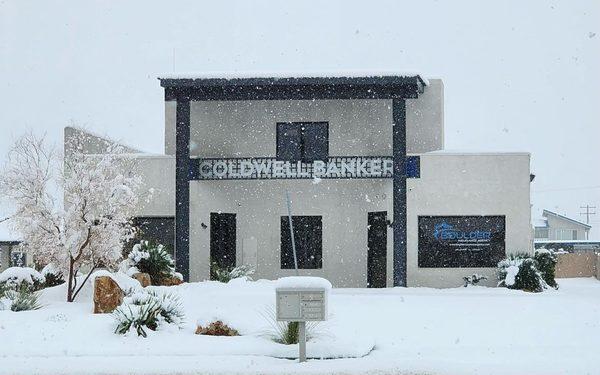 Snow day in Hesperia this weekend at our Coldwell Banker Home Source office. Need a new yard to build a snowman? Give us a call!