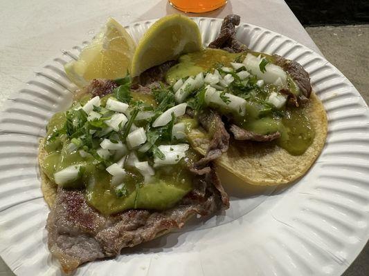 Cecina tacos - after salsa bar