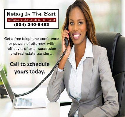 Get a free telephone conference for particular services.