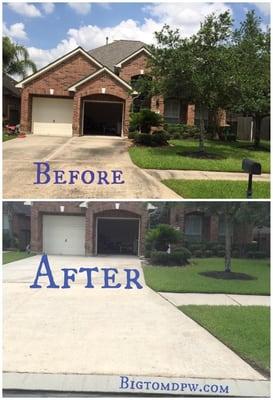 Another satisfied client that allowed Big Tom to power wash their house driveway, curb & walkways.